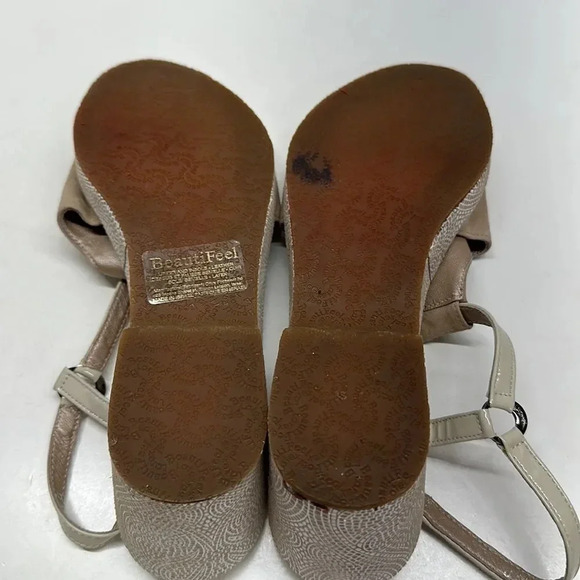 Beautifeel Sandals Shoes Open Toe Wedge Suede Orthopedic Brown Tan 39 9 - Picture 9 of 11